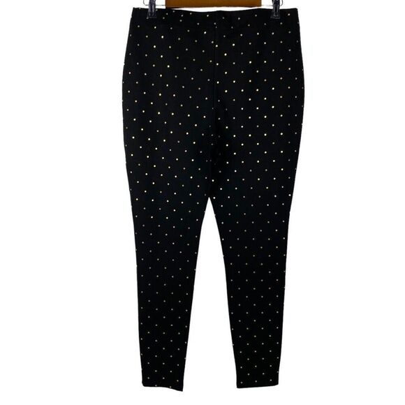 Chicos Knit Gold Foiled Dot Pull-On Leggings size 8 - Picture 1 of 5